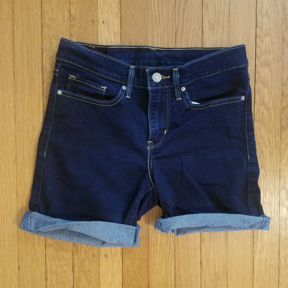 Levi's jean shorts.  Dark wash.